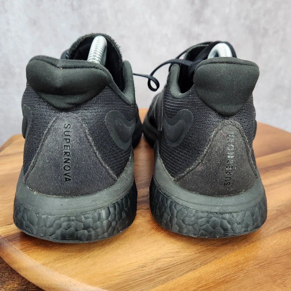 Adidas Supernova Running Shoes Mens 9 Triple Black Sneakers Trainers H04467‎